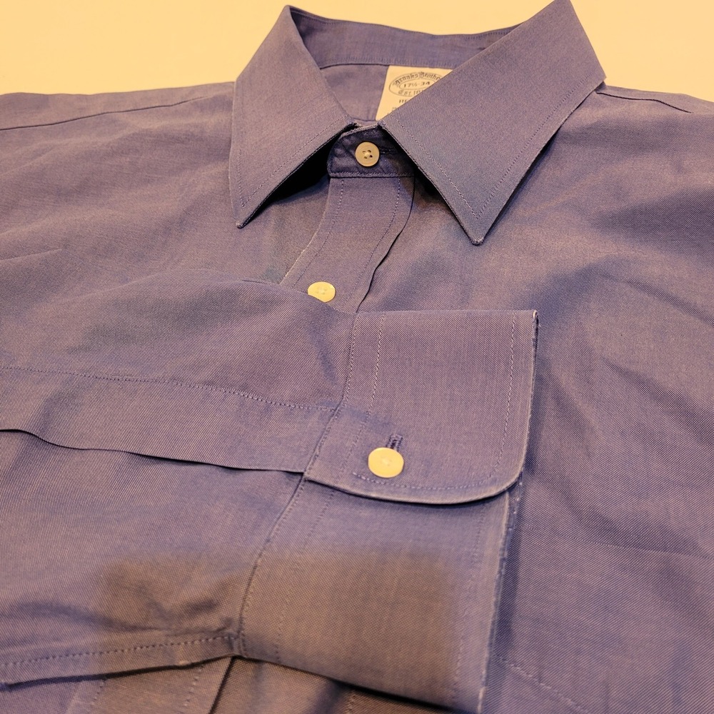 Brooks Brothers, blue long sleeve dress‎ shirt, 17 1/5-34